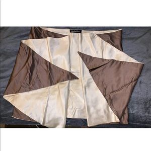 Saks Fifth Avenue 2 tone brown/tan silk wrap shawl